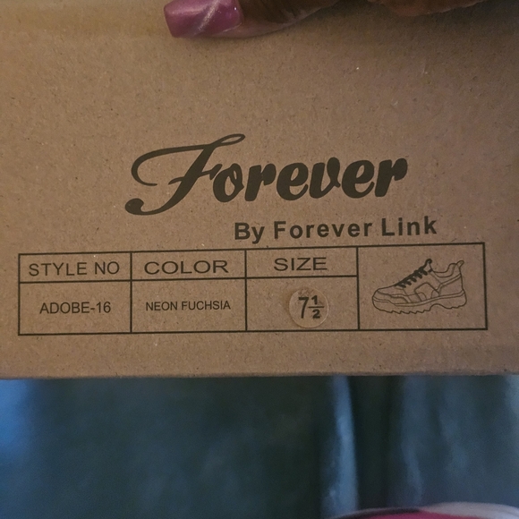 Forever Link Pink and White Women's Sneakers - Picture 8 of 8